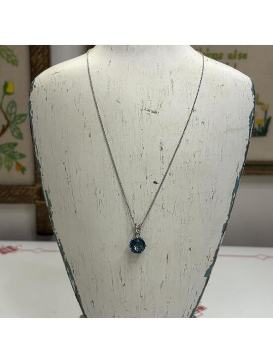 Jewelry - Aqua blue spinel gemstone sterling necklace